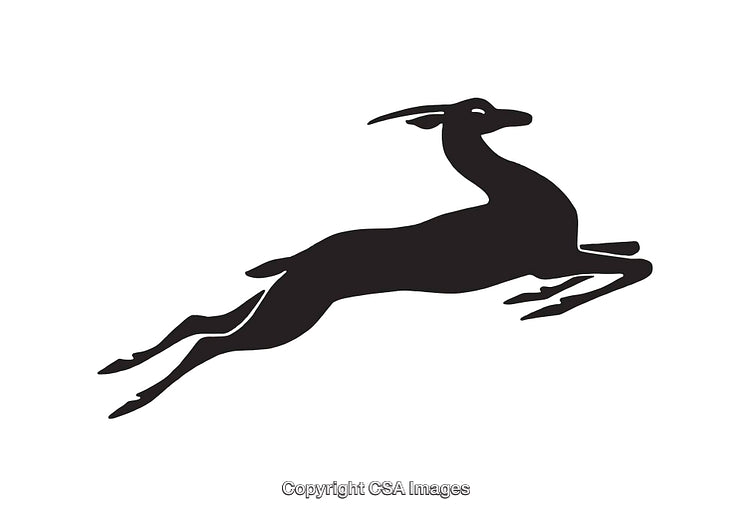 Silhouette Art of a Leaping Antelope in Elegant Motion