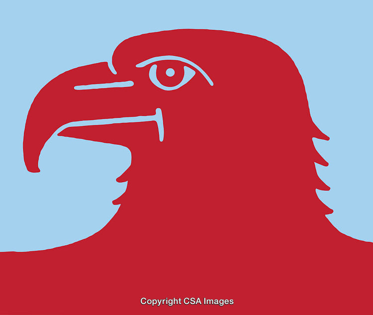Bold Red Eagle Silhouette in Minimalist Line Art Style