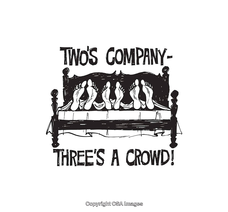 Black and White Line Art with Humorous Bed Illustration and Phrase