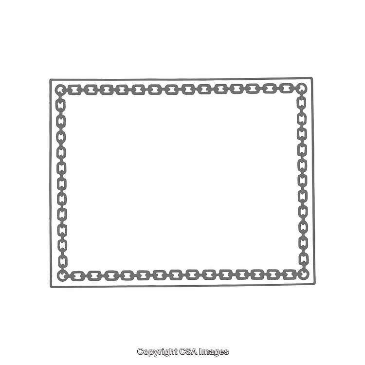 Minimal Chain Border Design Element Isolated on White Background