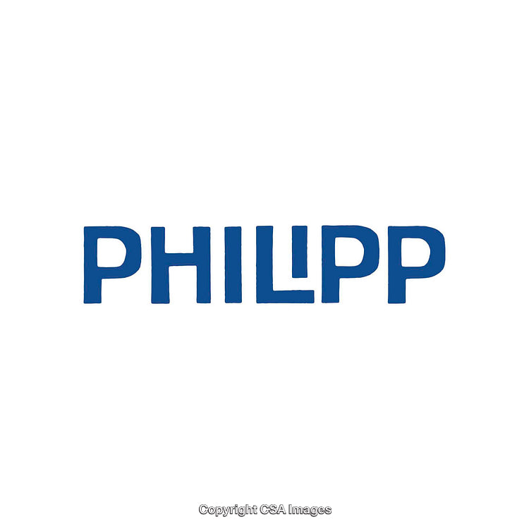 Blue Lettering Displaying the Name Philipp on a White Background