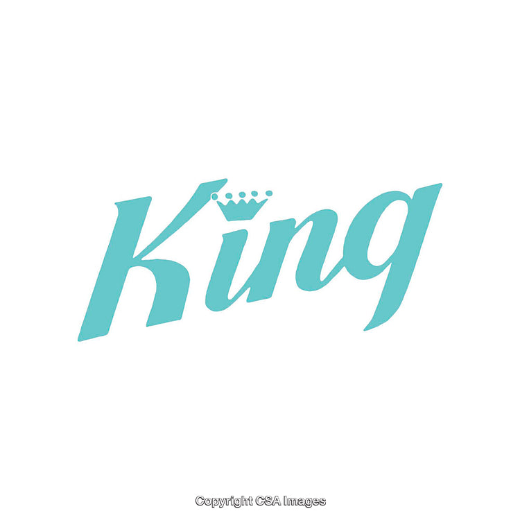 Modern Typography Design Featuring the Word 'King' with Crown Illustration