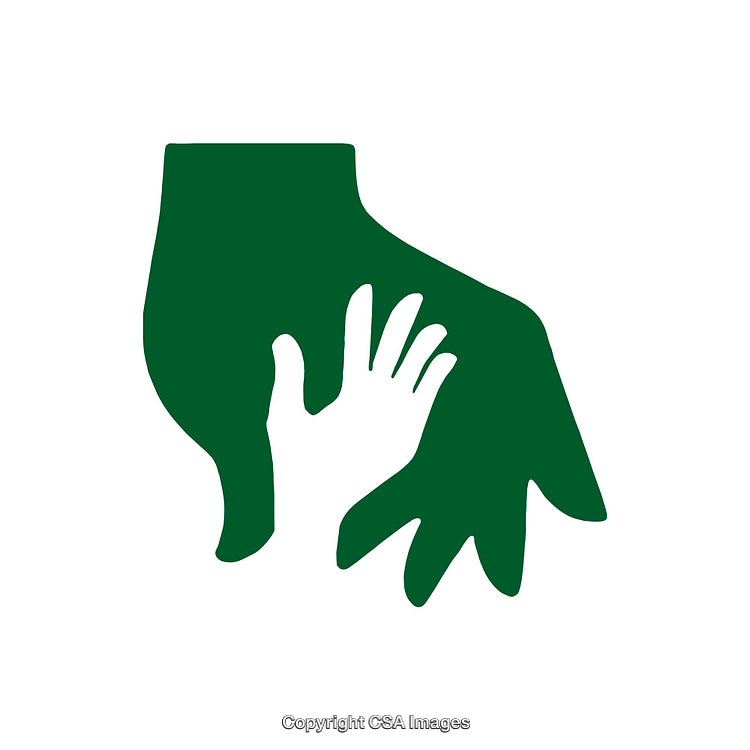 Abstract Icon Representing Supportive Hands in Minimalist Design
