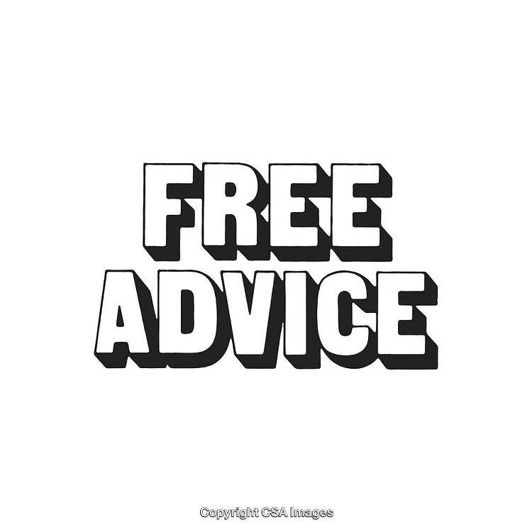 Bold Black And White Typography Displaying 'Free Advice' Motivational Message