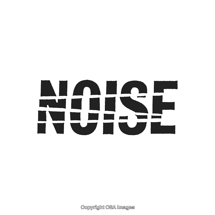 Distorted Text Design Emphasizing the Word 'Noise' in Black and White Contrast