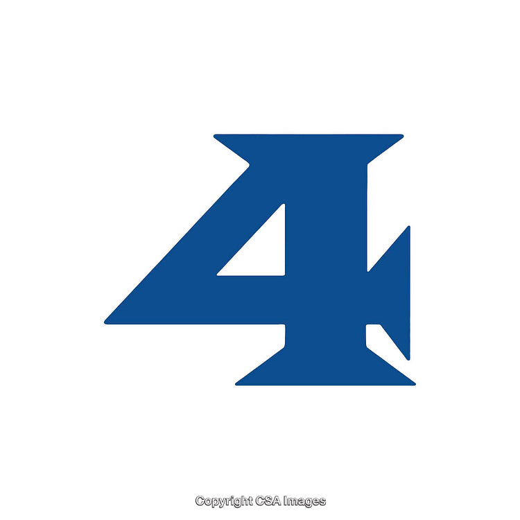 Blue Number Four Design on a White Background