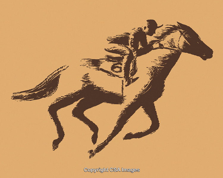 Dynamic Illustration of a Horse and Rider in Motion
