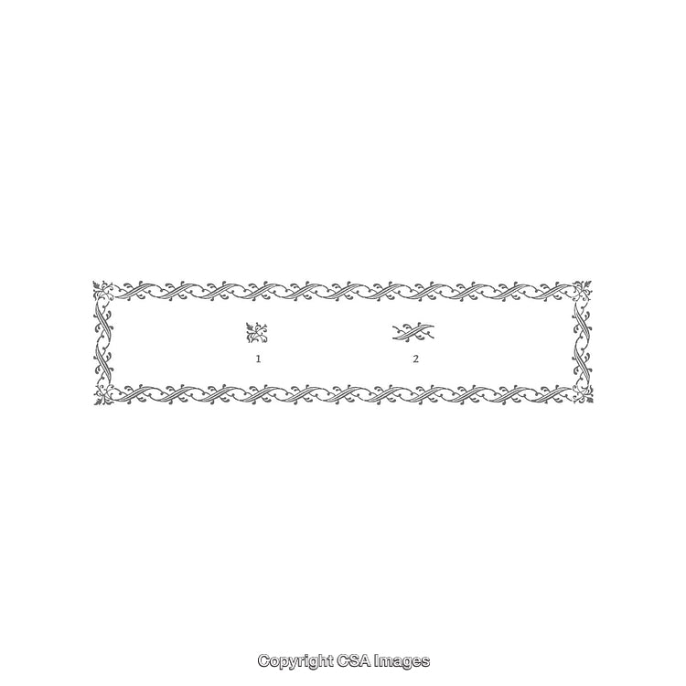Intricate Ornamental Border Design with Detailed Floral Motifs and Delicate Patterns