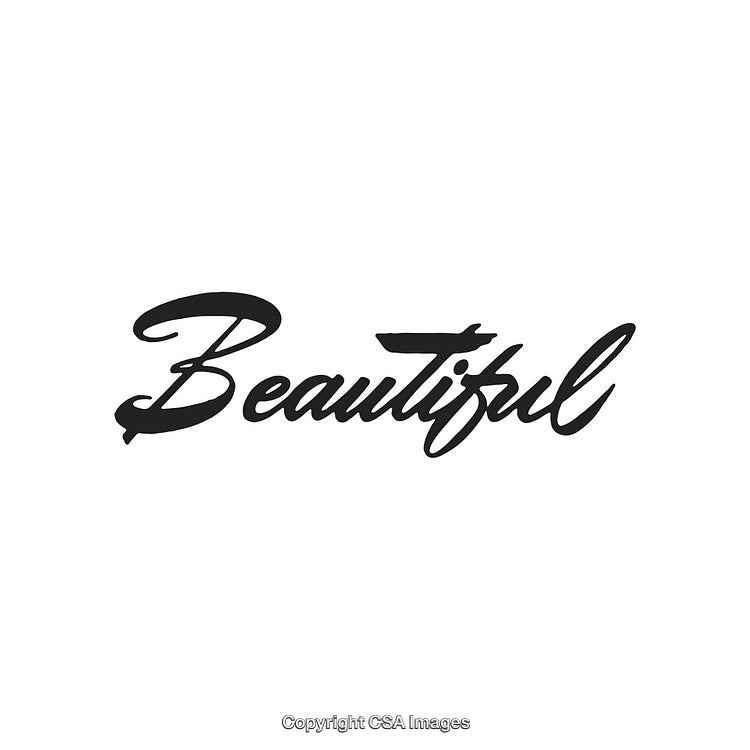 Elegant Black Calligraphy Text Spelling the Word Beautiful in Bold Style