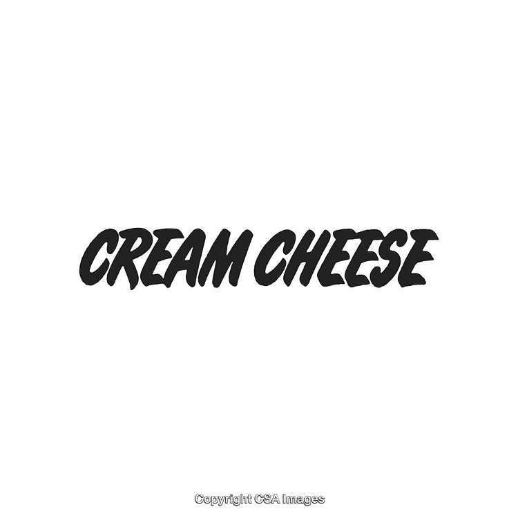 Black Handwritten Cream Cheese Text on a White Background