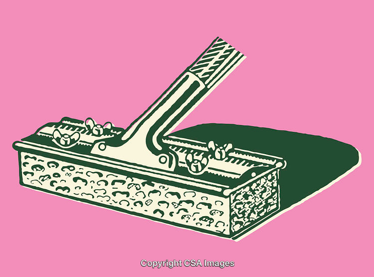 Vintage Color Illustration of a Safety Razor on a Pink Background