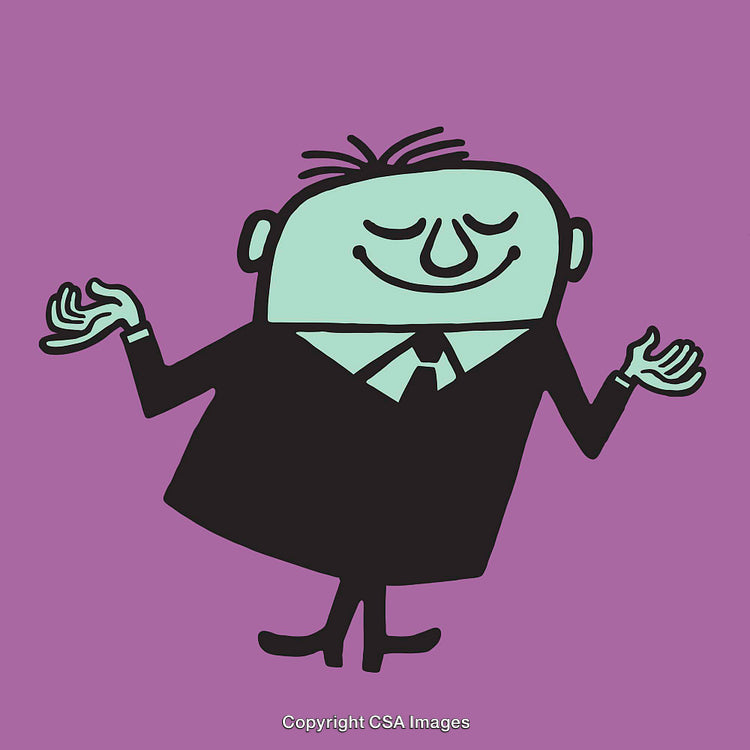 Illustration of a Happy Businessperson with a Confident Expression