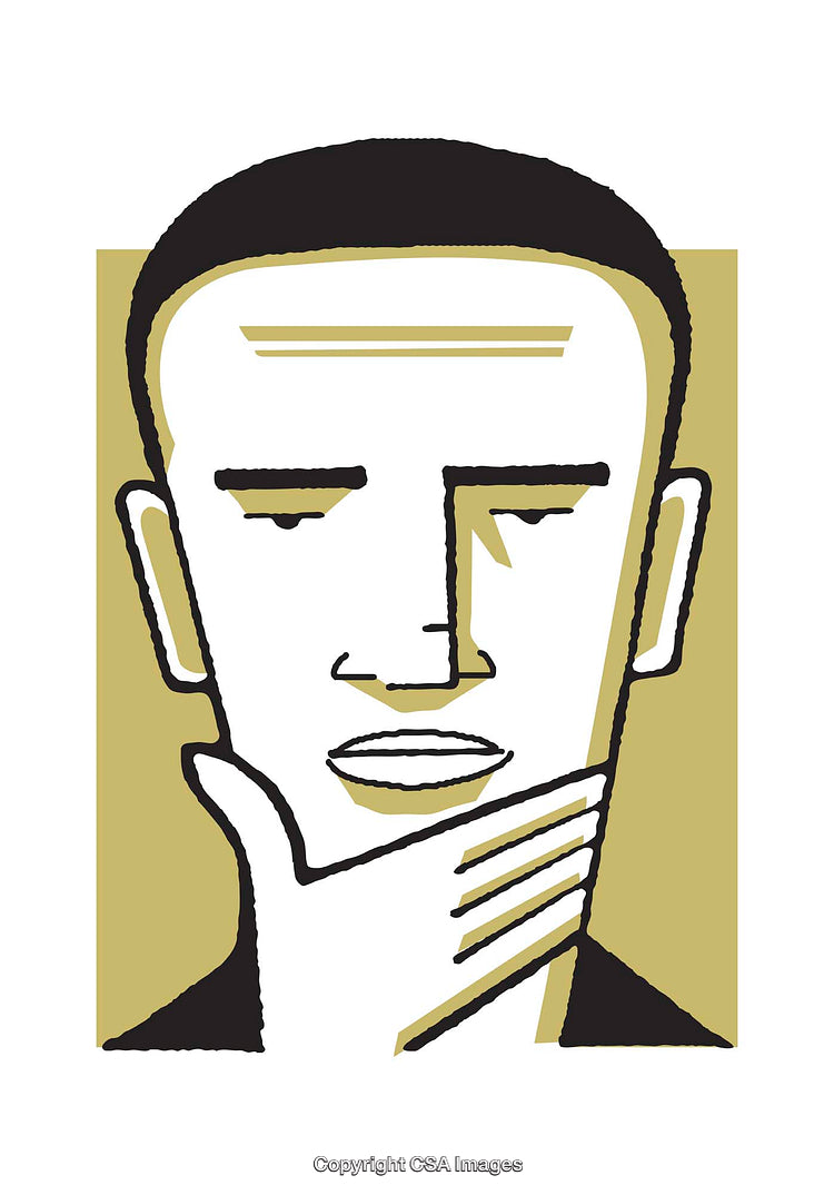 Contemplative Man's Portrait Illustration in Abstract Style