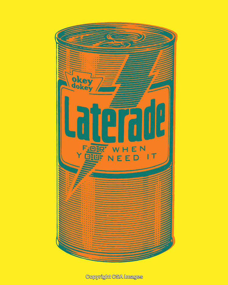 Colorful Retro Style Can Illustration with Bold Lightning Details
