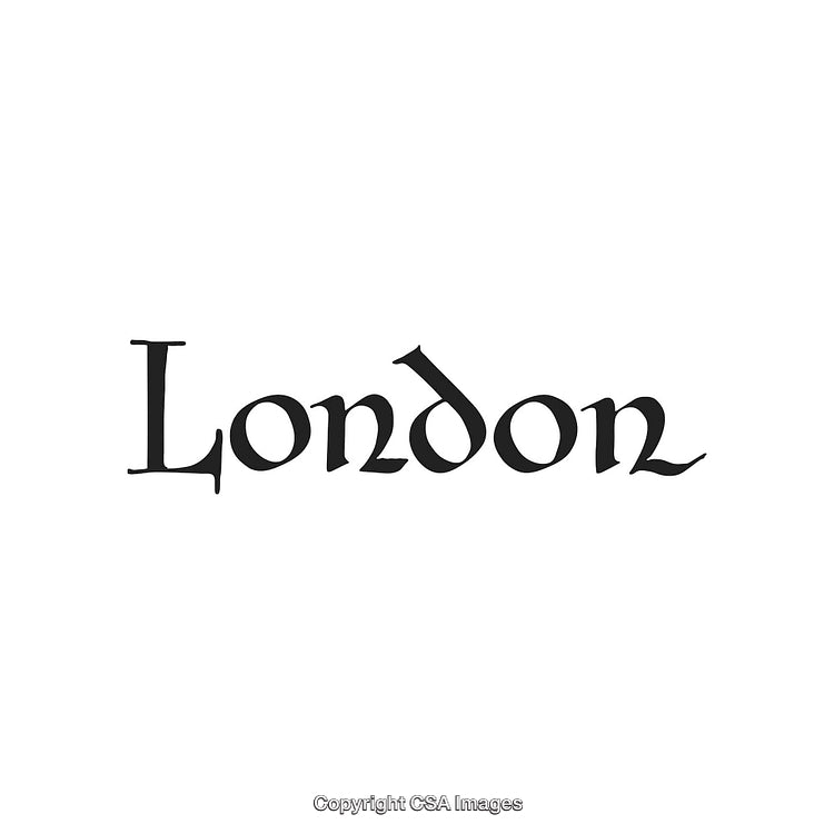 Elegant Black Lettering of 'London' on White Background