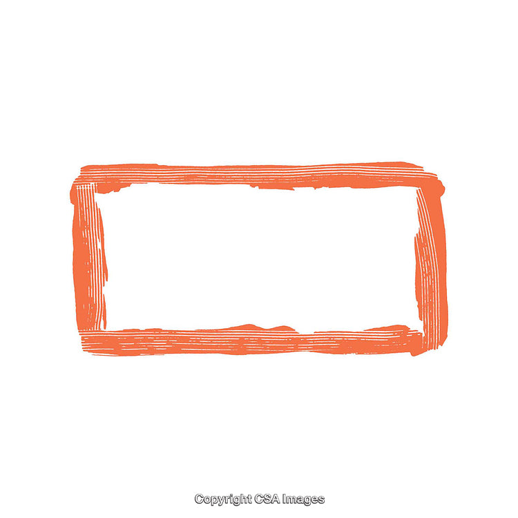 Orange Sketched Border Frame on a White Background with Hand-Drawn Texture