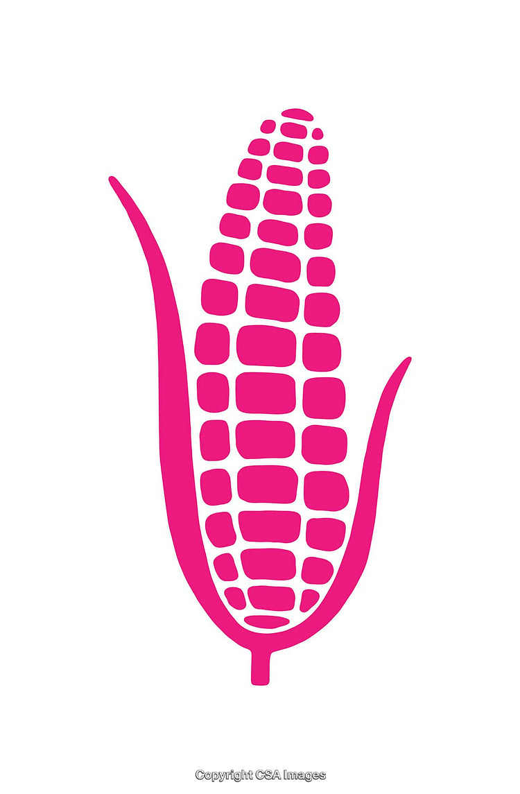 Pink Corn Icon Design Featuring a Simplified Artistic Representation on White Background
