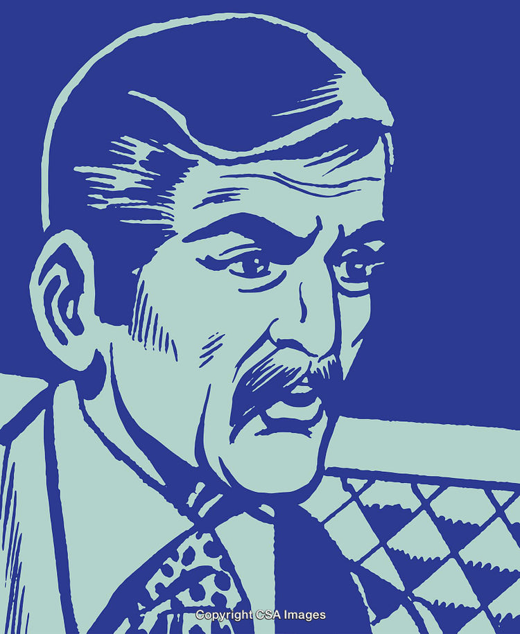 Illustrated Portrait of a Businessman in Retro Pop Art Style