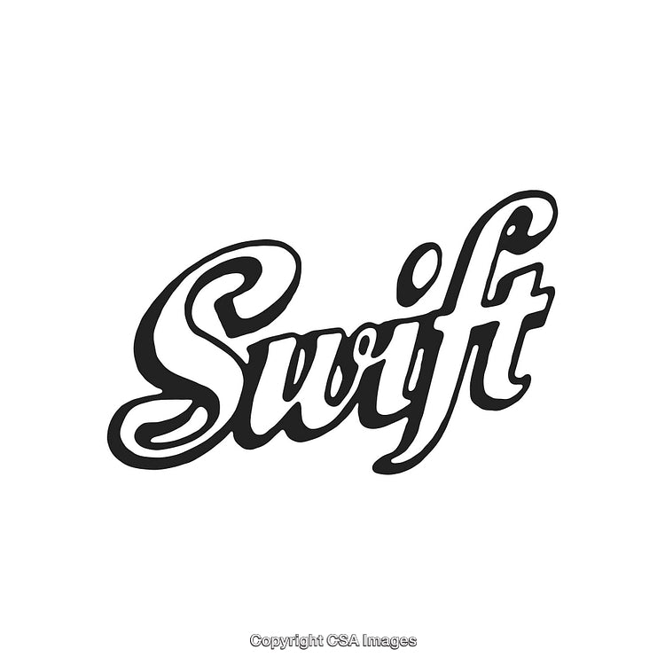 Handwritten Script Logo of the Word Swift in Black and White