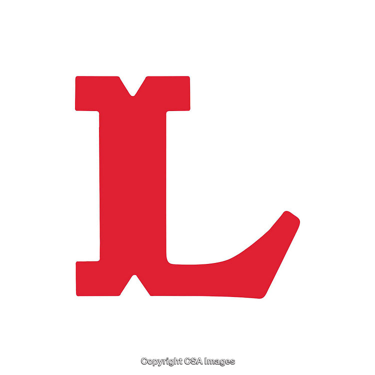 Bold Red Letter L in a Minimalist Style on White Background