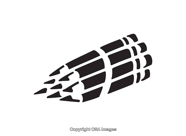 Abstract Black and White Pointed Line Art Illustration