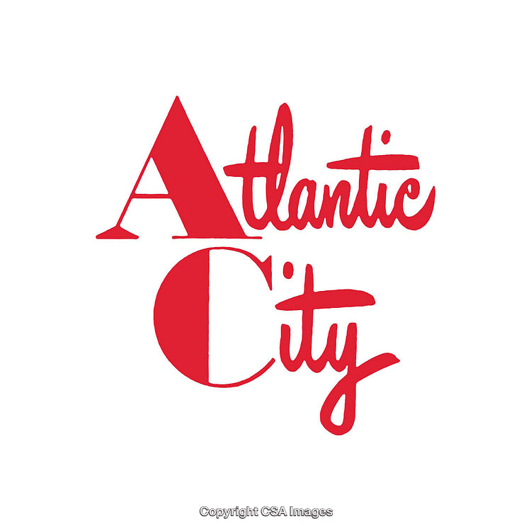Stylized Text-Based Atlantic City Red and White Design