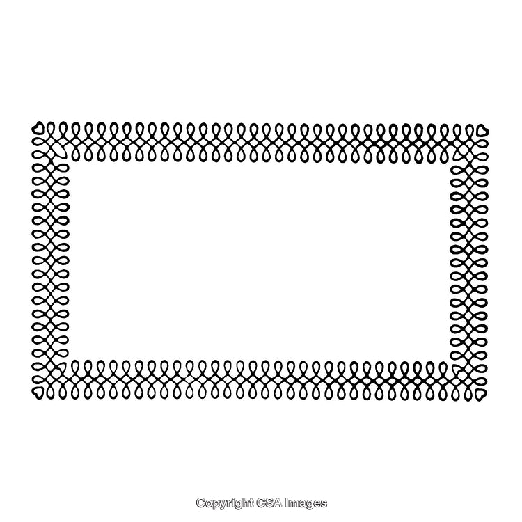 Elegant Black and White Rectangular Border with a Looping Pattern Design