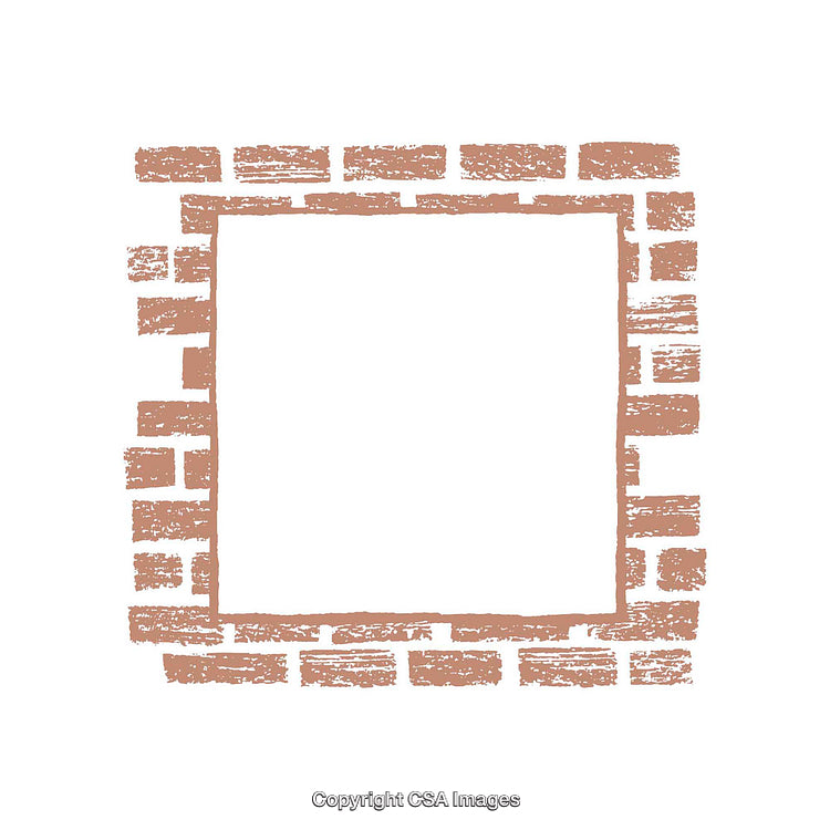Creative Brick Border Frame in Minimalistic Style on White Background