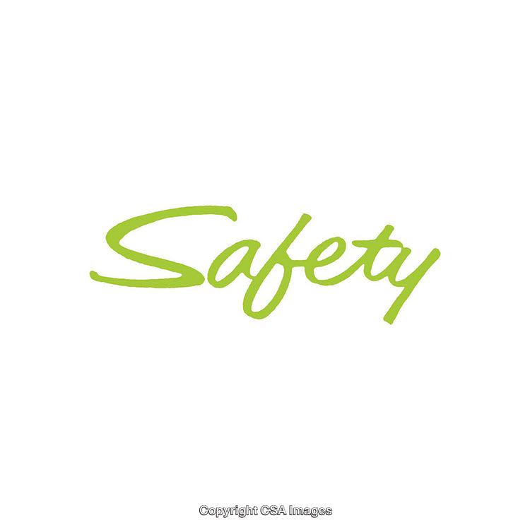 Green Safety Text on Simple White Background for Visual Projects