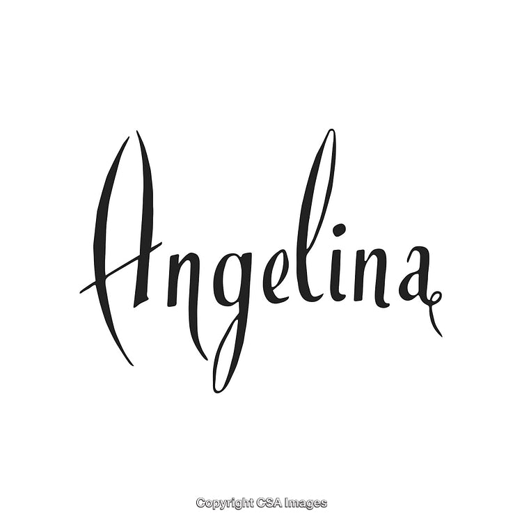 Elegant Handwritten Typography with the Word 'Angelina' in a Minimalist Style