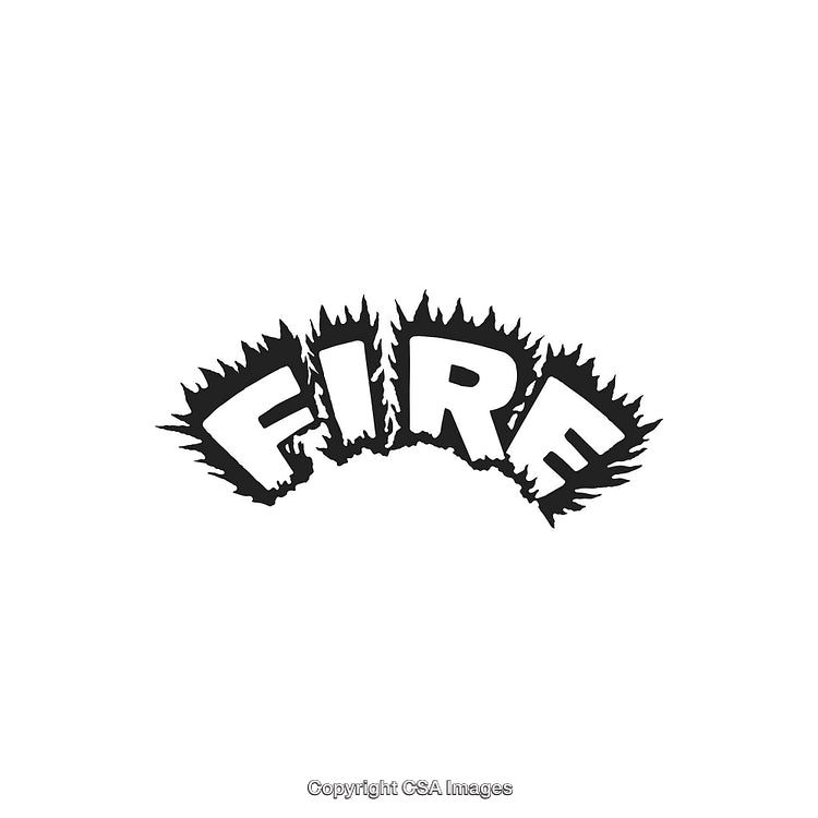 Dynamic Word Art Depicting the Word 'Fire' with Flame Effects
