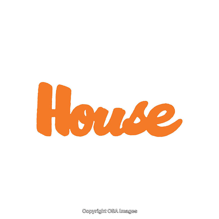 Orange Typography Depicting the Word House on a White Background