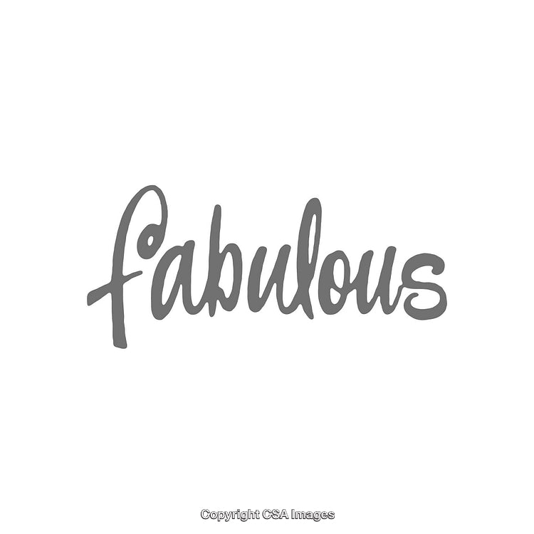 Fabulous Text in Elegant Grey Script on White Background