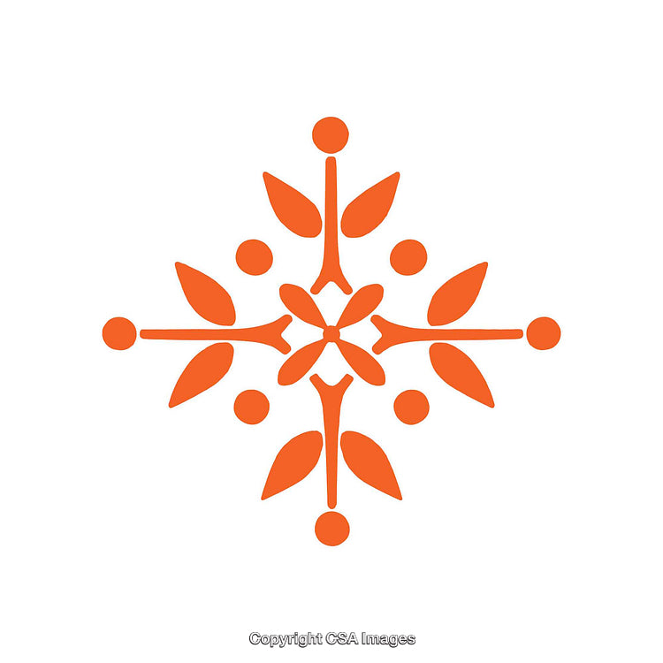 Abstract Orange Symbol with Symmetrical Design Elements