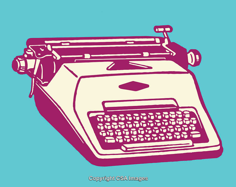 Retro Styled Typewriter Illustration in Bold Pop Art Colors