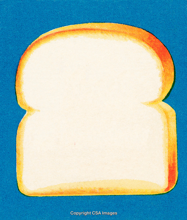 Colorful Illustration of a Slice of Bread on a Blue Background