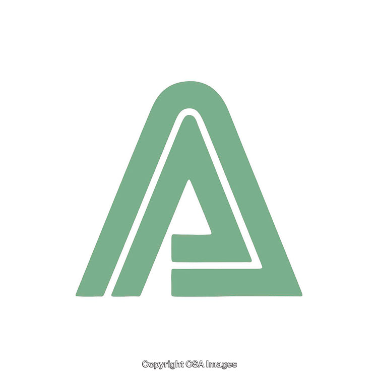 Green Stylized Letter A Design with Geometric Shapes