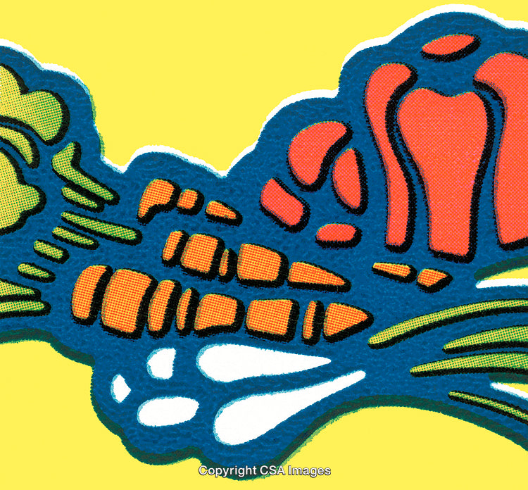 Colorful Cartoon Vegetables Illustration with Bold Lines and Bright Backdrop