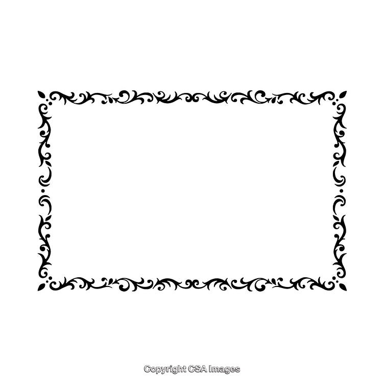 Elegant Decorative Black and White Ornamental Border Frame Design