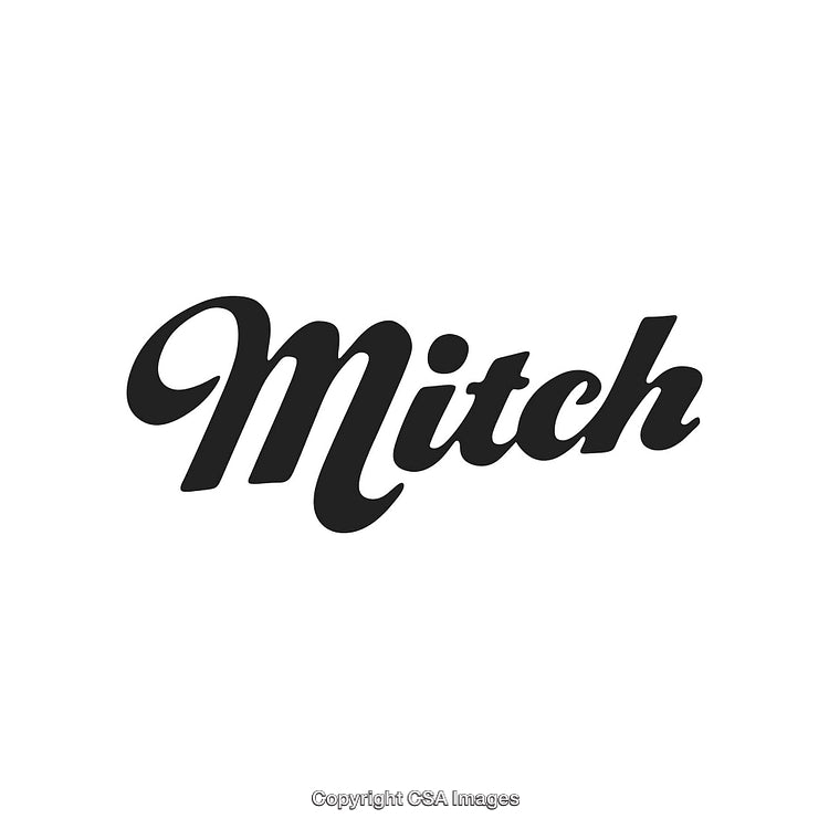 Stylish Cursive Typography With the Name Mitch on a Clean White Background