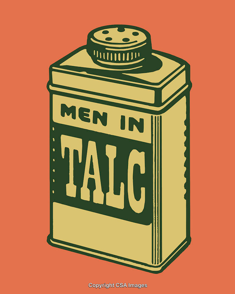 Minimal Line Art Illustration of a Talc Powder Container