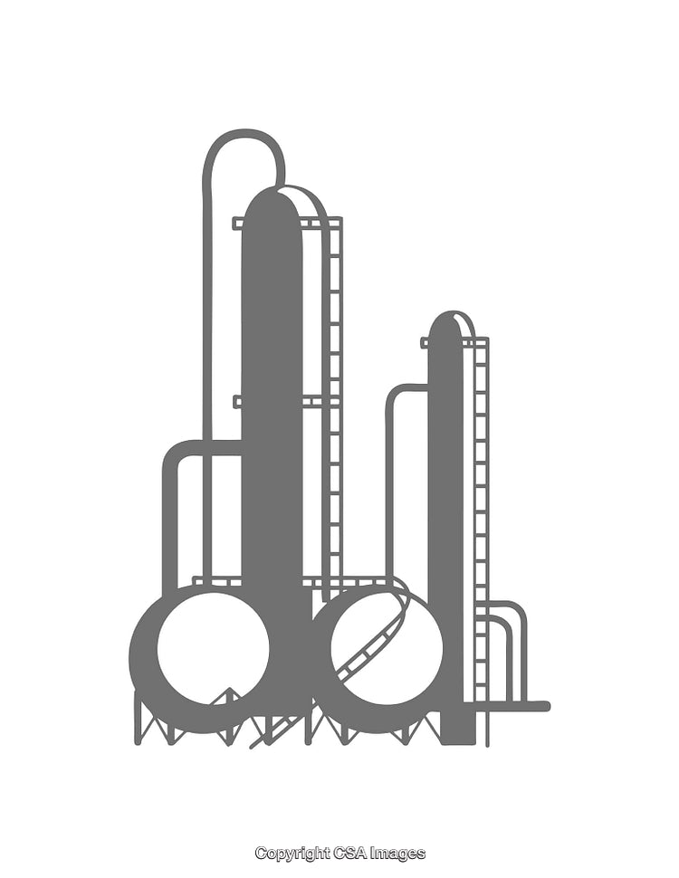 Industrial Plant Silhouette Icon Depicting Process and Factory Infrastructure