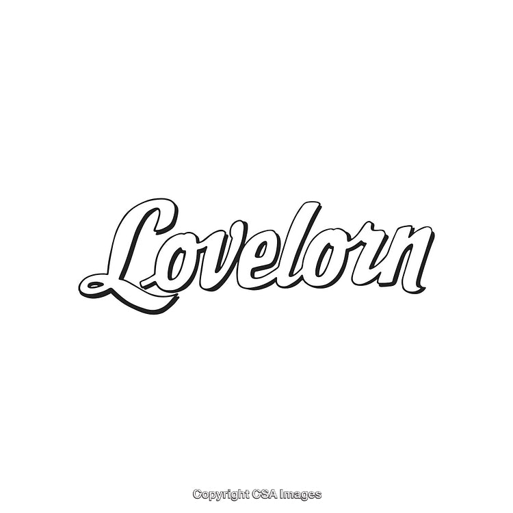 Stylized Typography Featuring the Word Lovelorn on a White Background