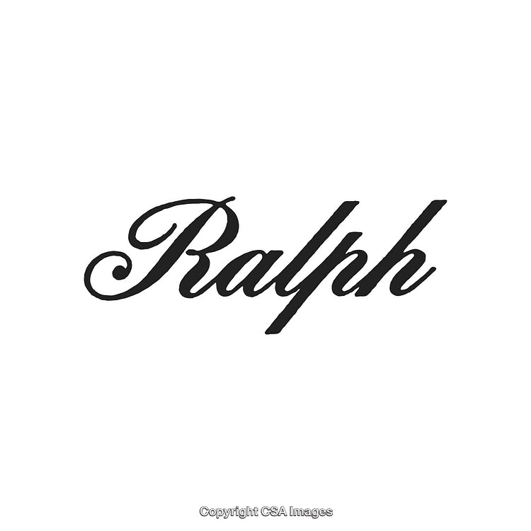 Elegant Black Script Text Design Featuring the Word Ralph on White Background