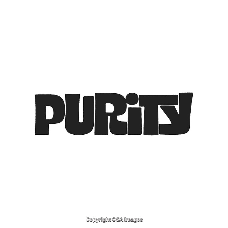 Bold Black Typography With the Word 'Purity' on a White Background