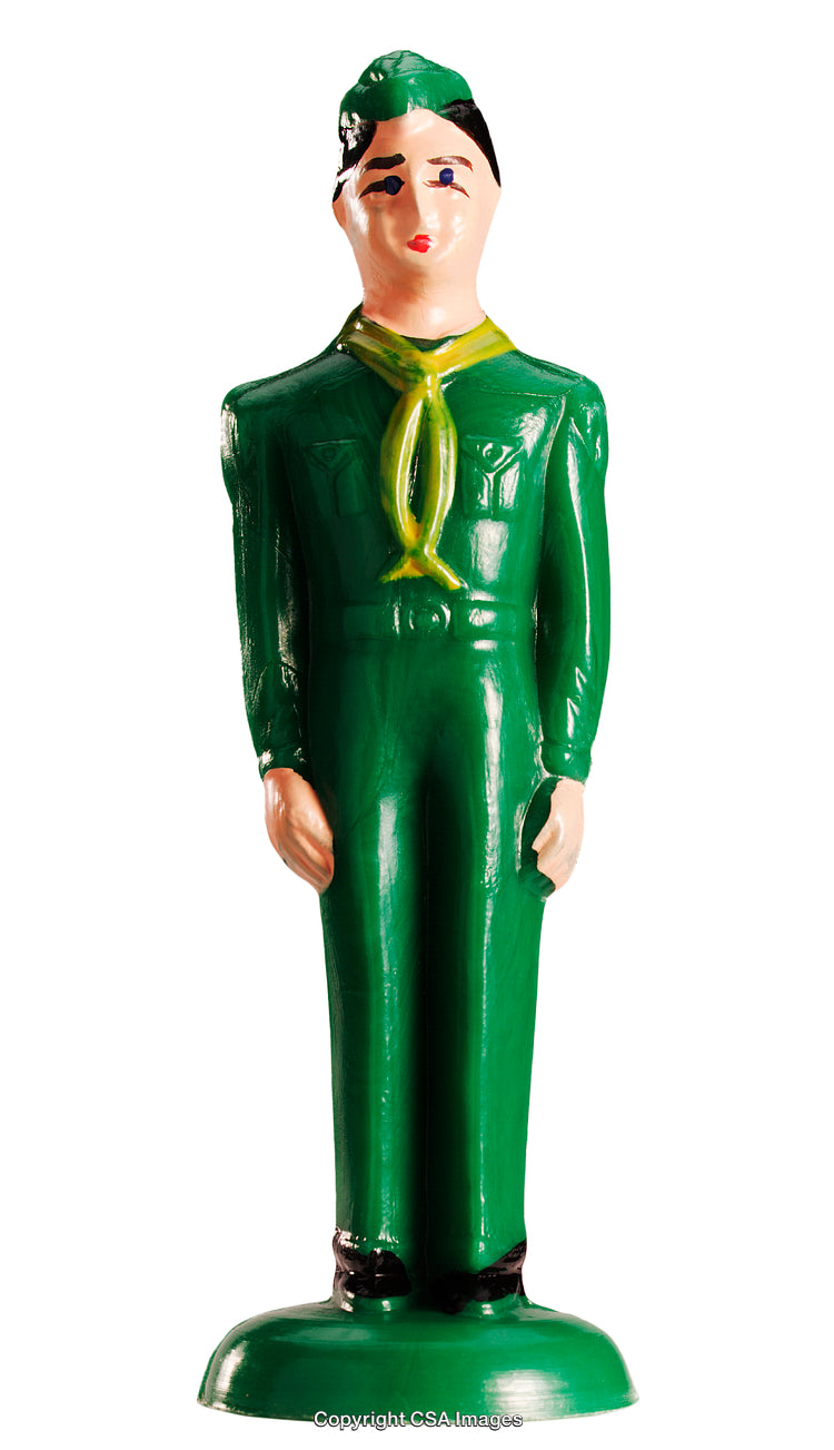 Green Clad Toy Figure of Soldier Style with Artistic Details
