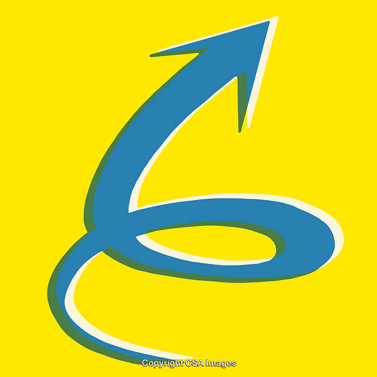 Blue Abstract Arrow On Yellow Background Design