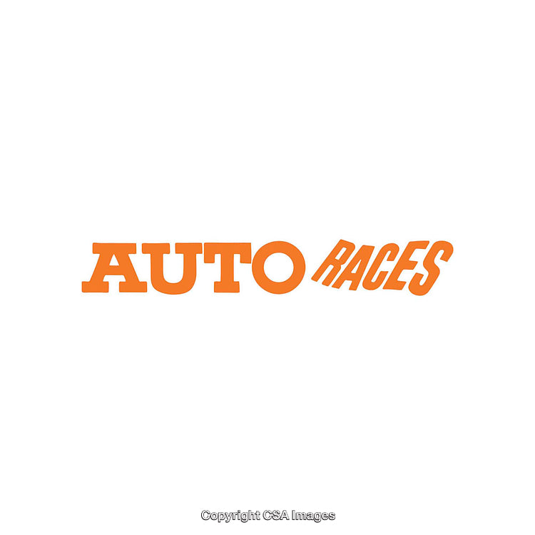 Orange Auto Races Text Design on White Background in Bold Typography