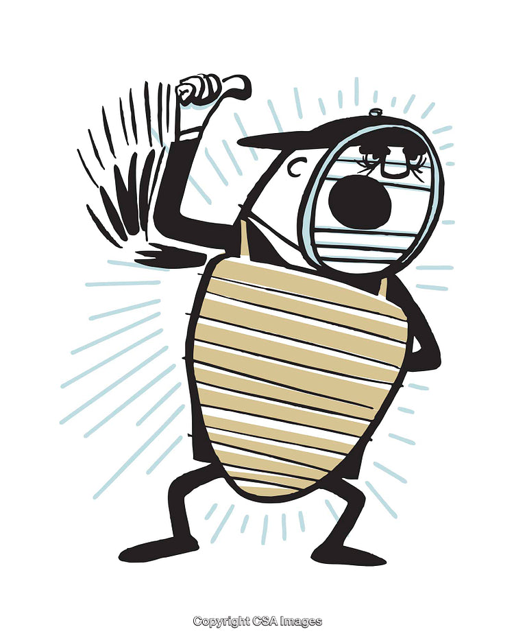 Illustration of a Funny Character with Washboard and Action Pose