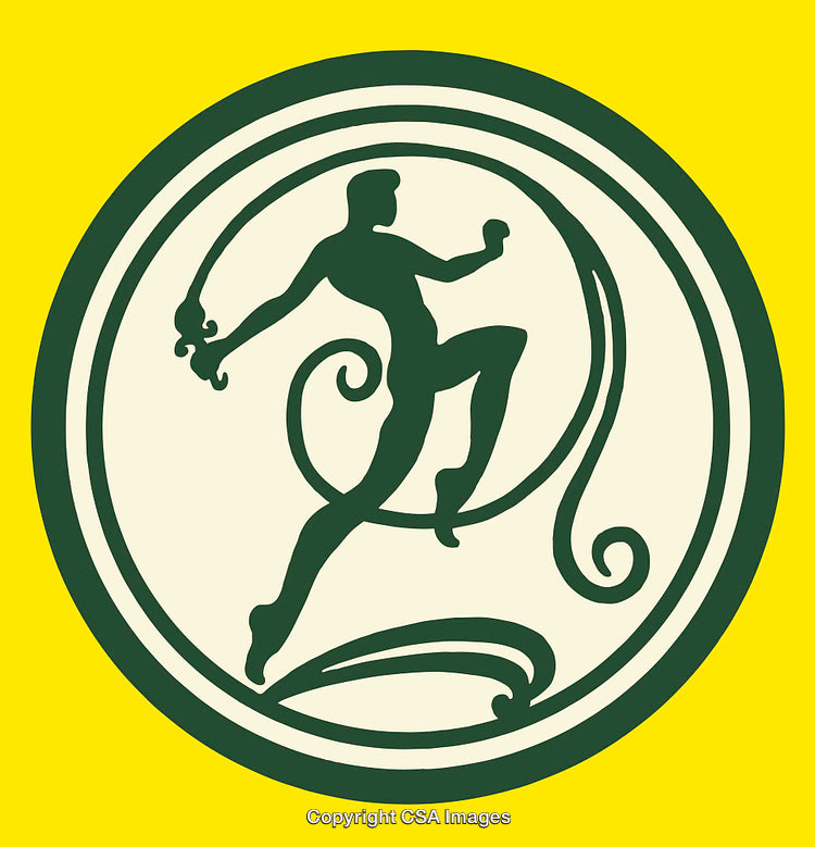 Stylized Monkey Emblem with Circular Frame on a Bright Background